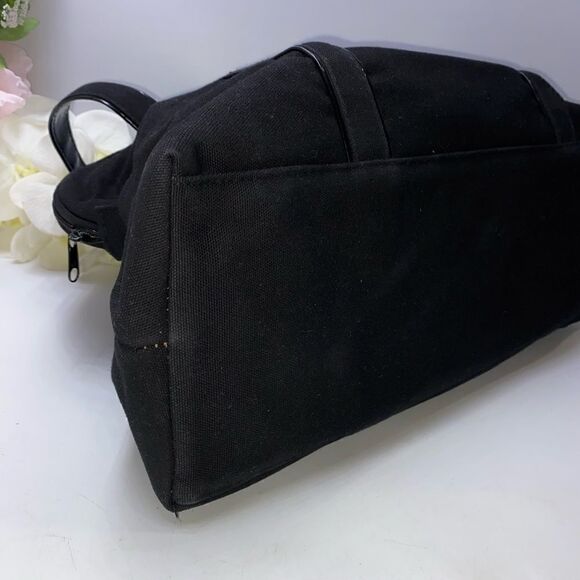 DUNE Canvas Dome Top Tote Bag Black Large - Picture 5 of 10